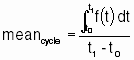 Data Acquisition Equation - integration mean value of a waveform with respect to time from beginning to end of cycle