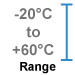 This device measures -20 to +60°C (-4 to +140°F).